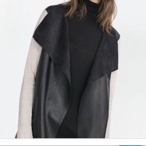Zara knit and faux leather sweater